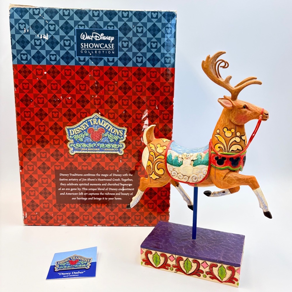 Jim Shore Walt Disney Traditions 4008065 Dasher Reindeer Figurine Retired Enesco